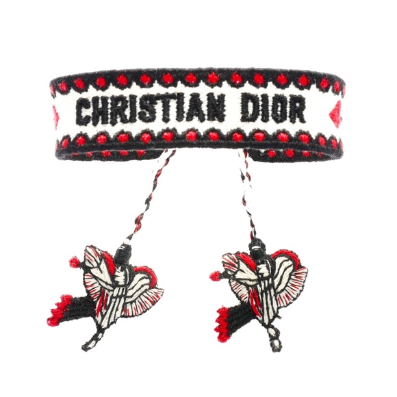 Dior Jewelry - Christian Dior Woven Bracelet NEW Red, White & Black